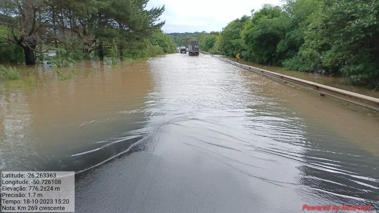 BR-280/SC tem trecho totalmente interditado em Irineópolis